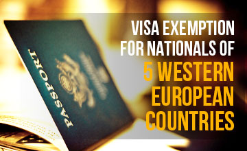 Visa exemption for visitors from five countries extended